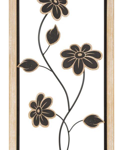 pannello in ferro e legno girish -b- cm 30x2,5x60